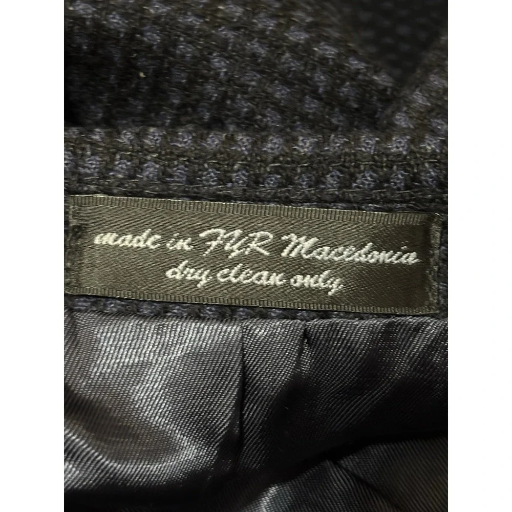 Mens Bachrach Blazer 38R Cashmere Blend Sport‎ Coat Black Textured Italy Fabric